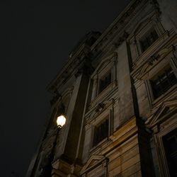 Low angle view of illuminated built structure