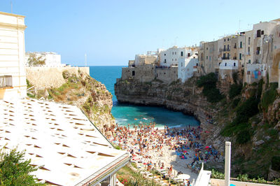 High angle view of swimming pool