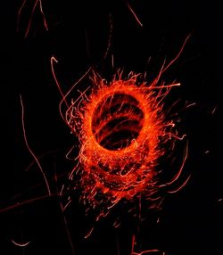 Firework display at night