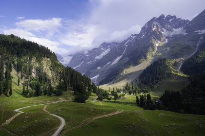 Scenic view of mountains against sky