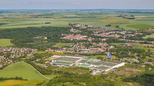 High angle view of agricultural field