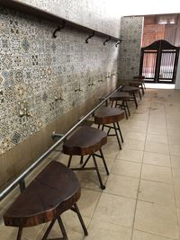 High angle view of empty corridor