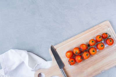 High angle view of fruits on table