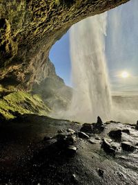 Scenic view of waterfall