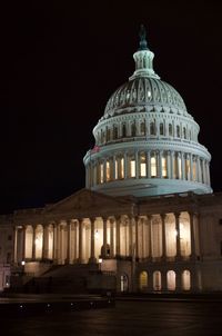 Building lit up at night