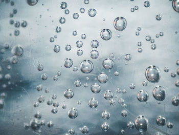 Full frame shot of wet glass window