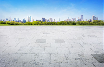 View of footpath with buildings in background