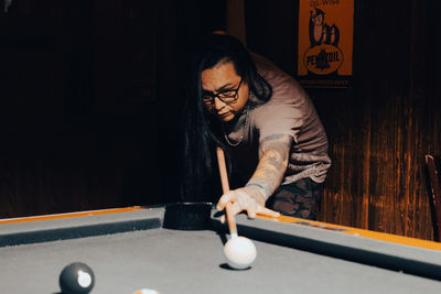 Man playing pool