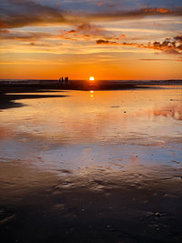 Scenic view of sea during sunset