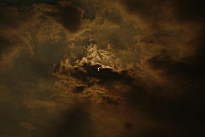 Low angle view of cloudscape at night