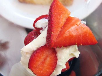 Close-up of dessert served in plate