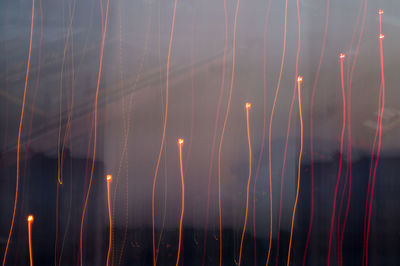 Blurred motion of fire crackers at night