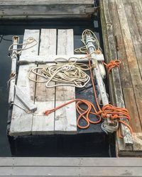Nautical rope on a pier