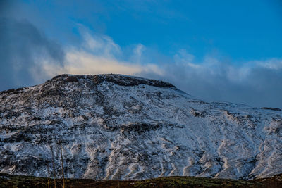 Scenic view of snowcapped mountain against sky