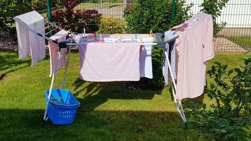 Clothes drying on clothesline