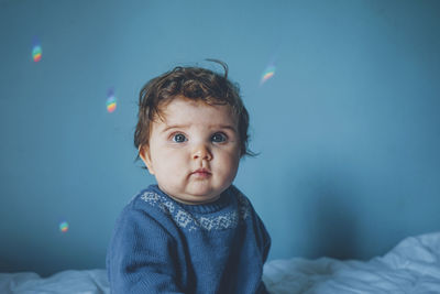 Portrait of cute boy looking away