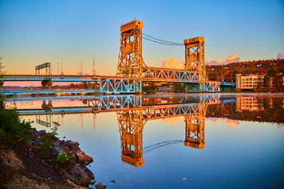 Reflection of buildings in water