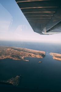 Aerial view of sea against sky