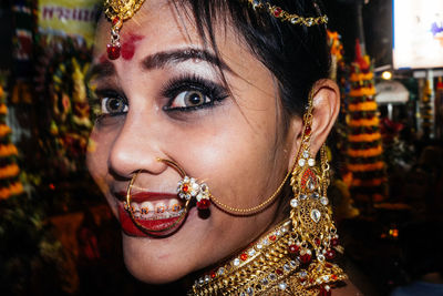 Close-up portrait of woman