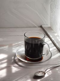 Coffee cup on table