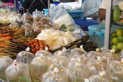 Vegetables for sale at market stall