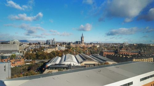 High angle view of cityscape