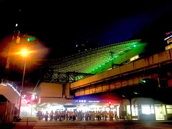 Illuminated city at night