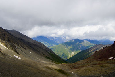 Amazing and beautiful mountain range landscape, peak and hill in georgia.