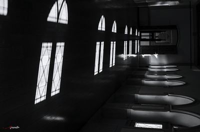 View of building through window