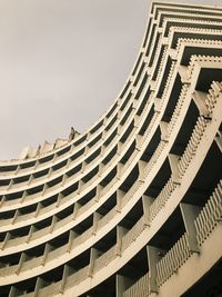 Low angle view of modern building against clear sky