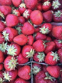 Full frame shot of strawberries in market