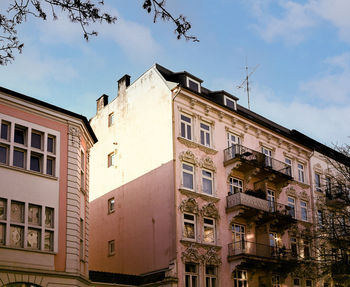 Low angle view of buildings against sky