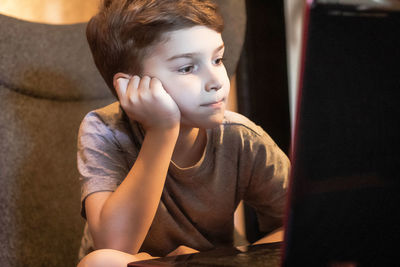 Portrait of boy looking away