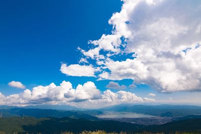 Scenic view of clouds over mountain