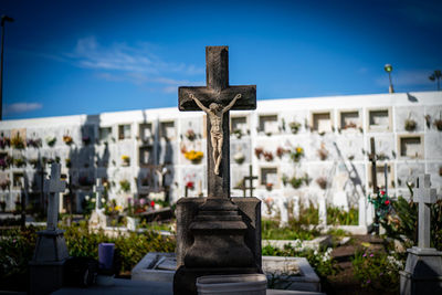 View of cemetery against sky