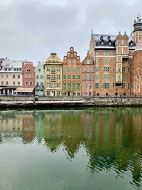 Reflection of buildings in water