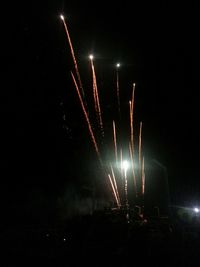 Low angle view of firework display