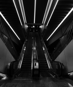 Low angle view of escalator