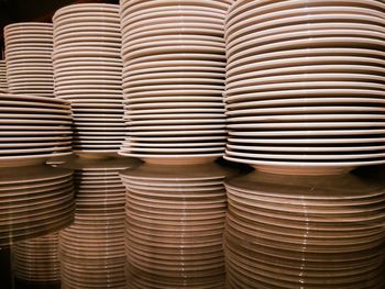 Stacked of white plates