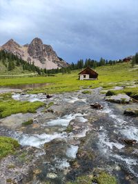 Scenic view of mountains against sky