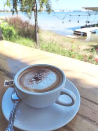 Close-up of coffee on table