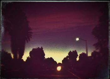 Low angle view of silhouette trees against sky at dusk