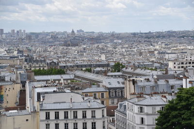 High angle view of townscape against sky