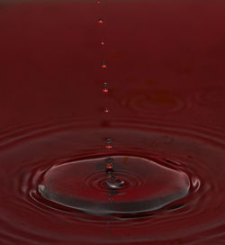 Close-up of drop splashing in water