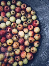 High angle view of apples