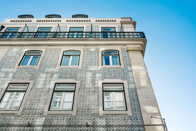 Low angle view of building against clear sky