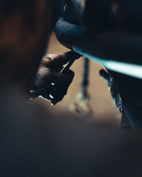 Close-up of hand holding smart phone
