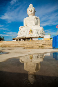 View of giant buddha statue against sky