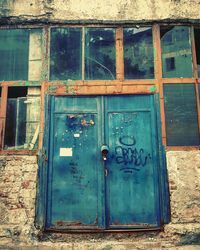 Open window of old abandoned building