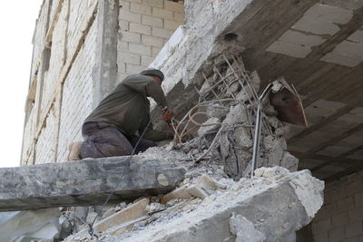 Turkey and syria earthquake. ruined houses after a strong earthquake.